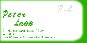 peter lapp business card